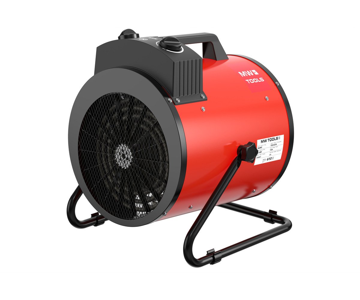 Warmeluchtblazer elektrisch 9 kW - 3x400 V - Regelbare thermostaat en blaashoek - Draagbaar - IP24 MW Tools - foto 2