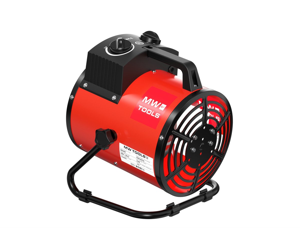 Warmeluchtblazer elektrisch 3 kW - 230V - Regelbare thermostaat en blaashoek - Draagbaar - IP24 MW Tools - foto 3