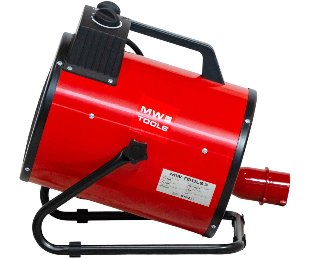 Warmeluchtblazer elektrisch 5 kW - 3x400 V - Regelbare thermostaat en blaashoek - Draagbaar - IP24 MW Tools - foto 7