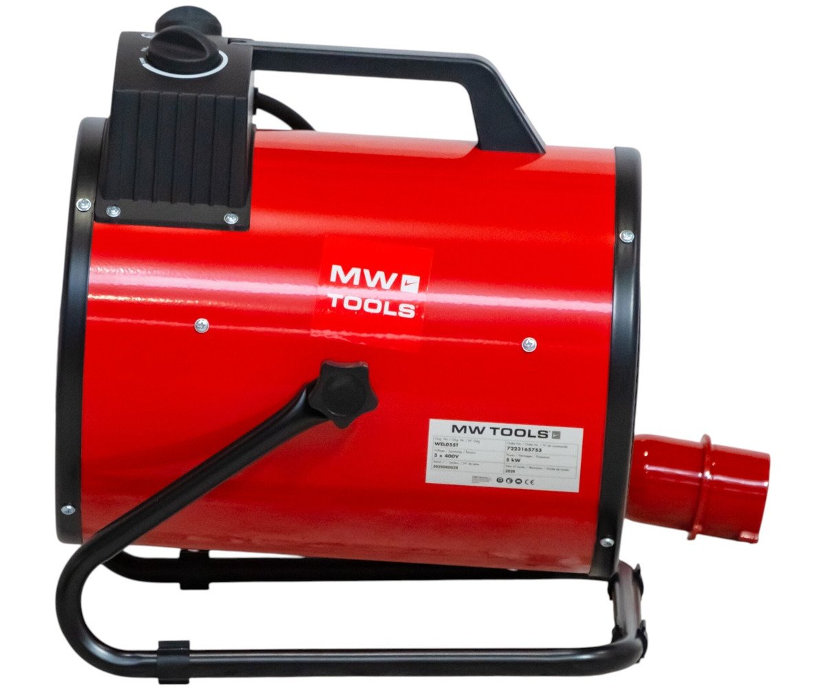 Warmeluchtblazer elektrisch 5 kW - 3x400 V - Regelbare thermostaat en blaashoek - Draagbaar - IP24 MW Tools - foto 8