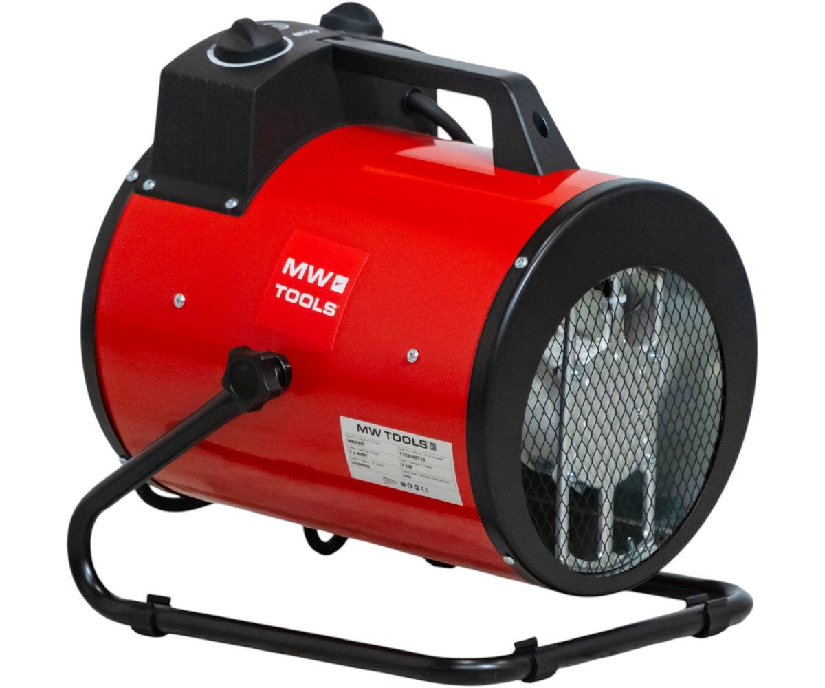 Warmeluchtblazer elektrisch 5 kW - 3x400 V - Regelbare thermostaat en blaashoek - Draagbaar - IP24 MW Tools - foto 6