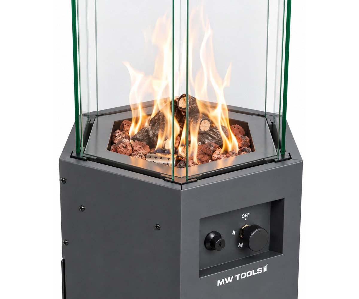 Infrarood terras heater 8.0kW hexagonaal - Antraciet MW Tools - foto 5