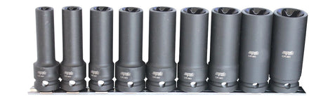 1/2" E-TORX KRACHTDOPPENSET LANG 9 DELIG