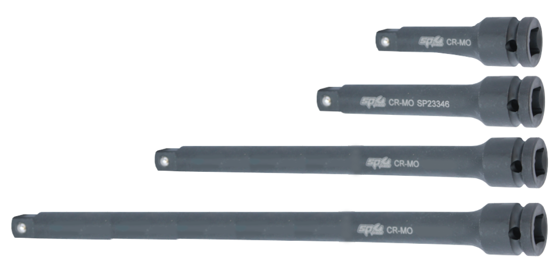 1/2" VERLENGSTUKKEN SET KRACHT 4 DELIG