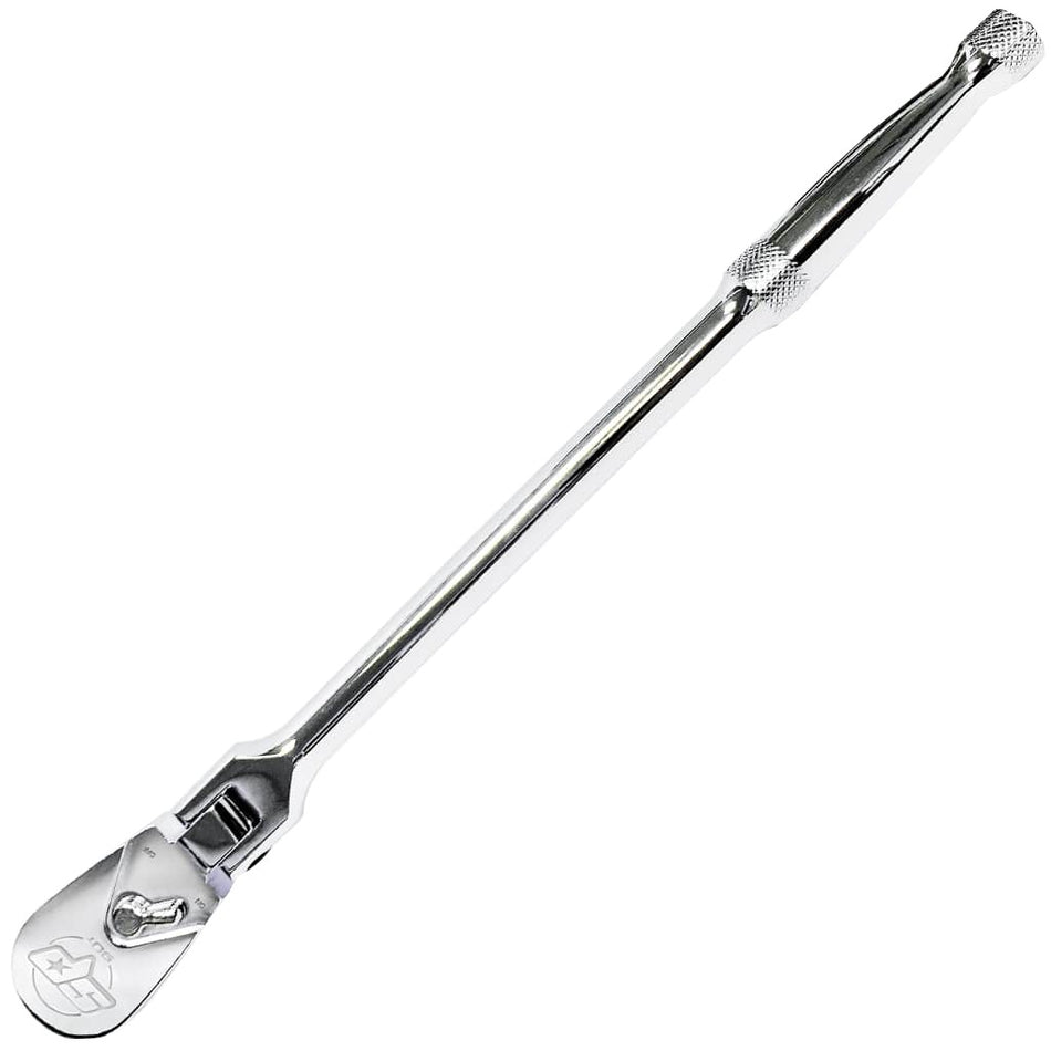1/4" RATEL 90-TANDS MET FLEXIBELE KOP AFGEDICHT