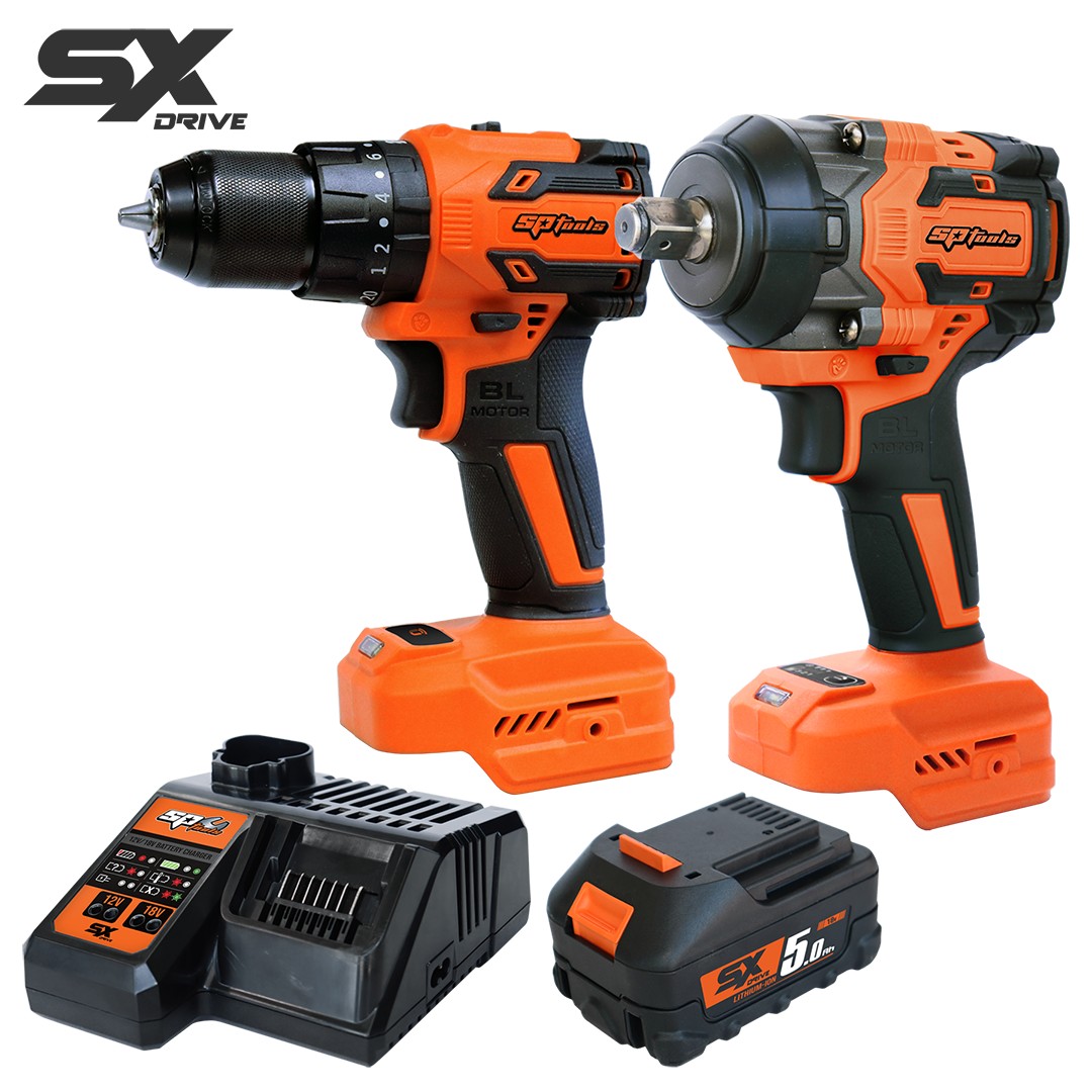 18V ACCU COMBO KIT 1/2" SLAGMOERSLEUTEL + BOORMACHINE