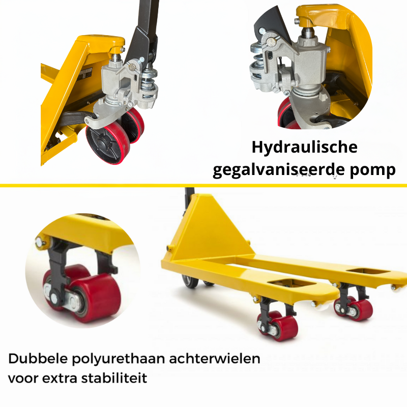 Palletwagen 1500KG - Vorklengte 1150mm - Dubbel vorkwiel - Weldingshop