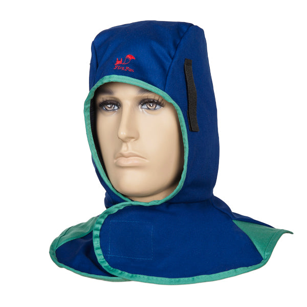 Weldas Fire Fox™ vlamvertragende helmkap; blauw;  lange versie