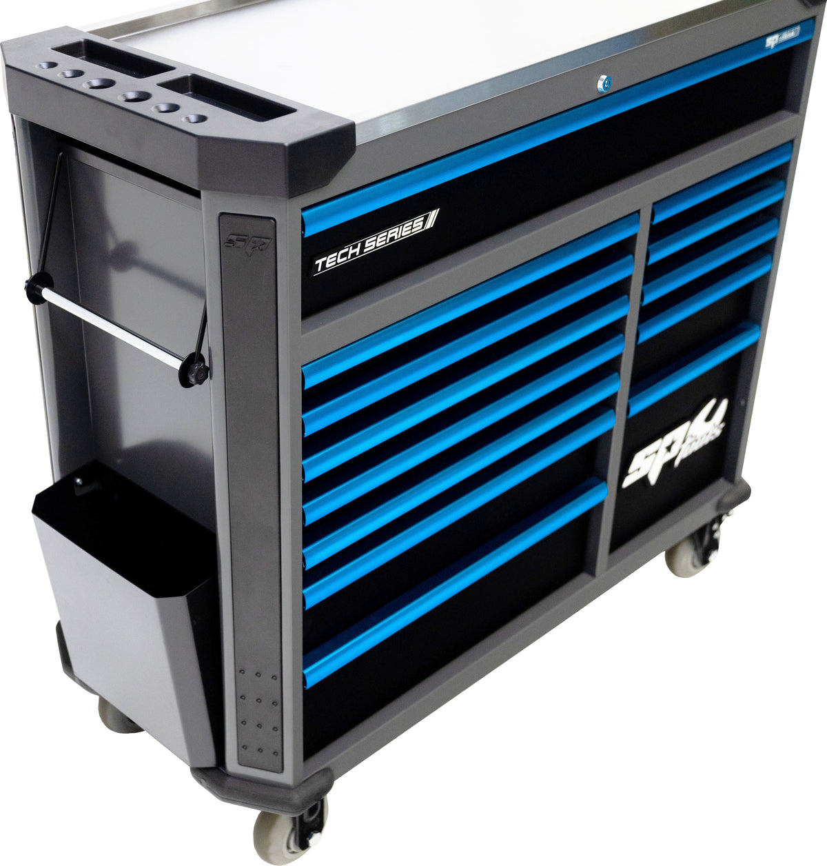 411 DELIGE TOOLKIT IN TECHSERIES GEREEDSCHAPSWAGEN DIAMOND BLACK/ BLAUW MET 13 LADEN