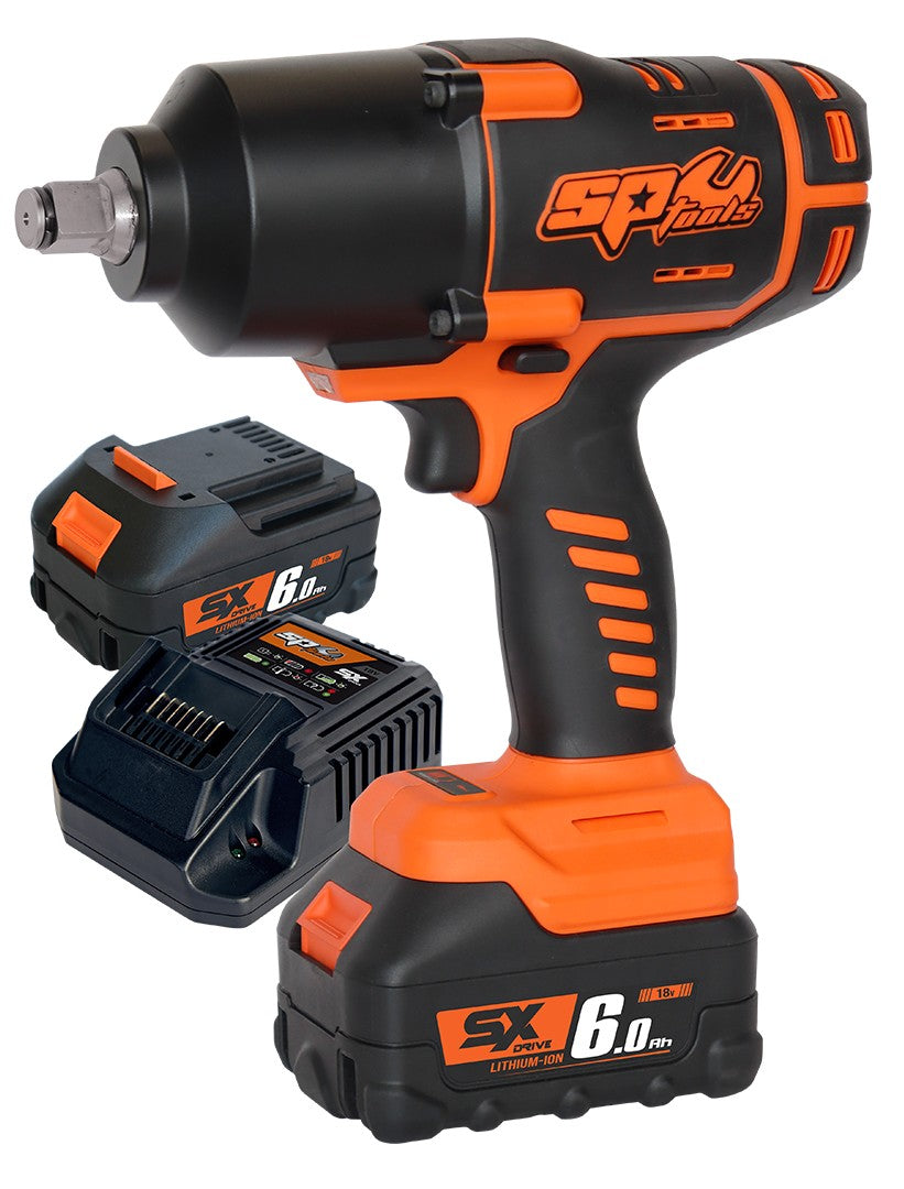 3/4" SLAGMOERSLEUTEL 18V MET LADER EN 2 6Ah ACCU'S
