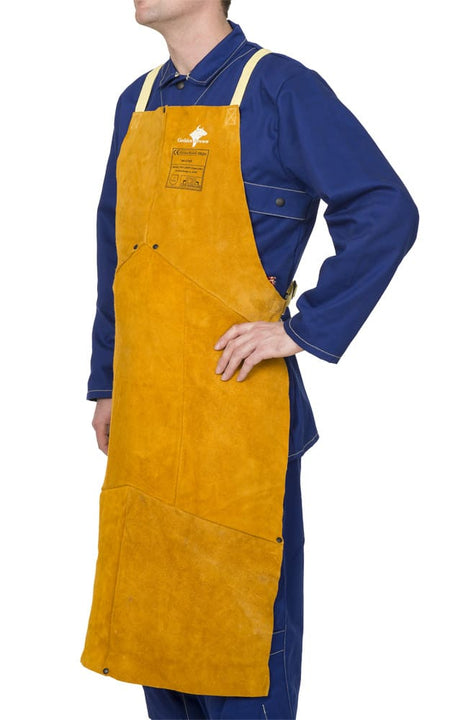 Weldas Golden Brown™ borstschort van split rundleer; 91cm (36') lang en 60 cm breed