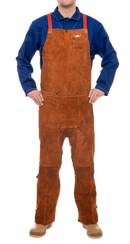 Weldas Lava Brown™ split rundlederen tuinbroek met open achterzijde; 122 cm (48”) lang