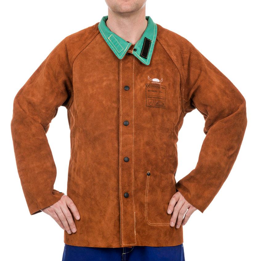 Weldas Lava Brown™ split rundlederen lasjas; 81 cm lang