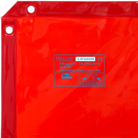 Weldas LAVAshield® oranje/rood lasscherm 1;74 x 2;34 m. Past in een frame van 1;8 x 2;4 m.