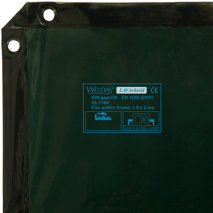 Weldas LAVAshield® groen lasscherm; 1;74 x 1;74 m. Past in een frame van 1;8 x 1;8 m.