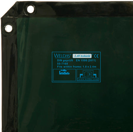 Weldas LAVAshield® groen lasscherm; 1;74 x 2;34 m. Past in een frame van 1;8 x 2;4 m.