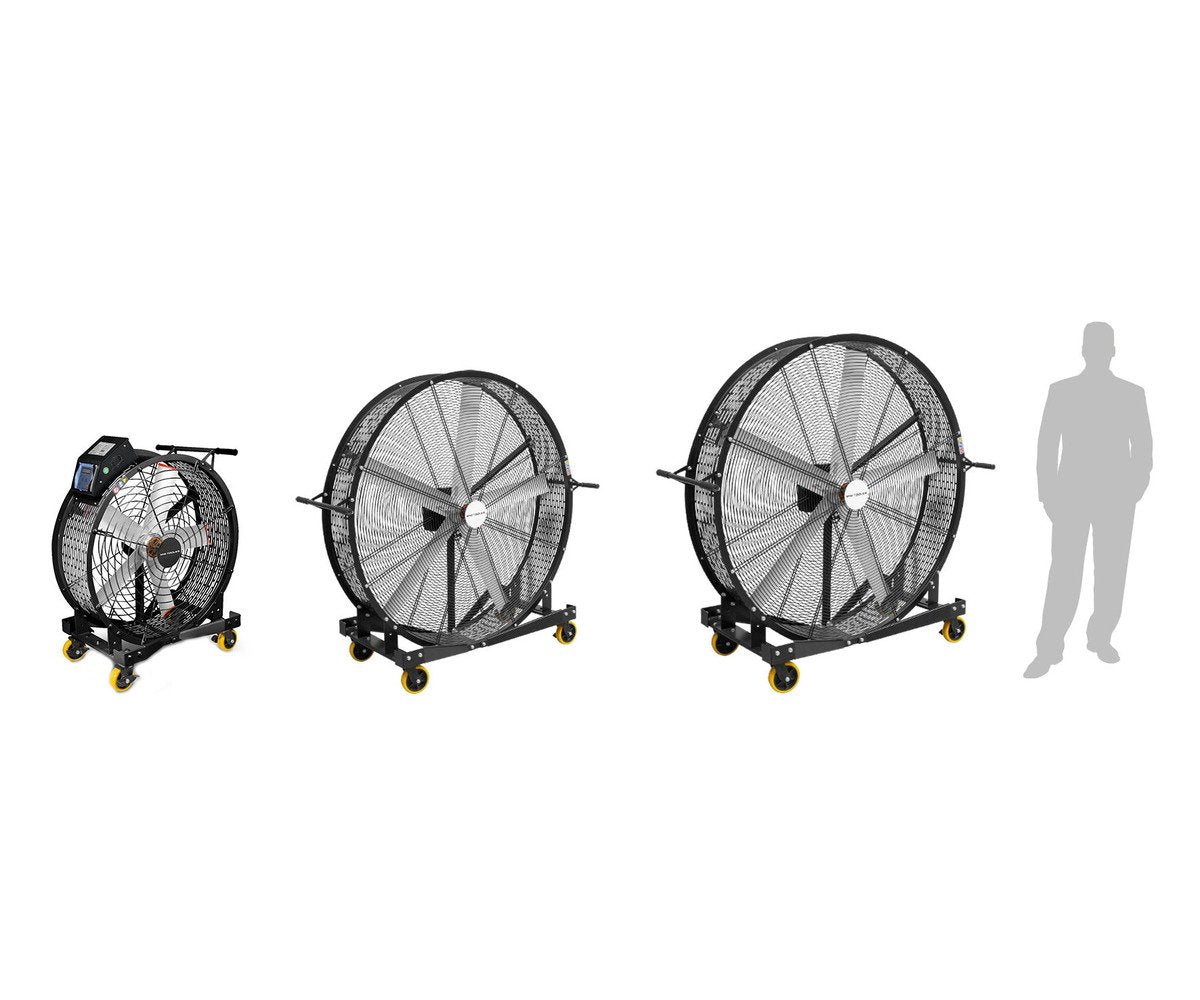 Mobiele industriële ventilator Ø1500 mm - 70.320 m³/u - Stille DC-motor - variabele snelheid - timer - 750W - 230V MW Tools - foto 7