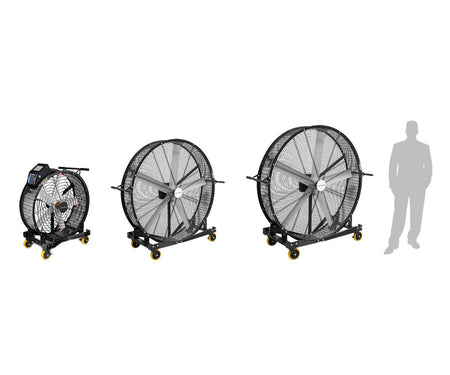 Mobiele industriële ventilator Ø1500 mm - 70.320 m³/u - Stille DC-motor - variabele snelheid - timer - 750W - 230V MW Tools - foto 7
