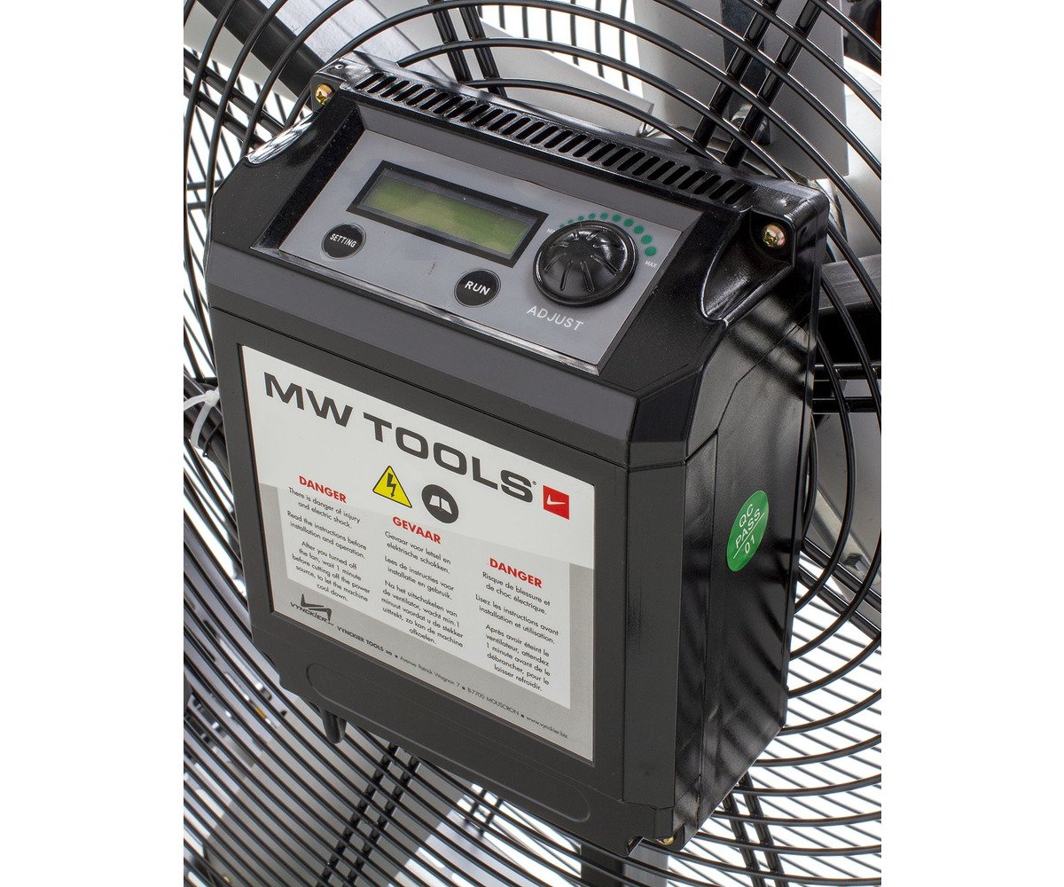 Mobiele industriële ventilator Ø2000 mm - 90.480 m³/u - Stille DC-motor - variabele snelheid - timer - 950W - 230V MW Tools - foto 3