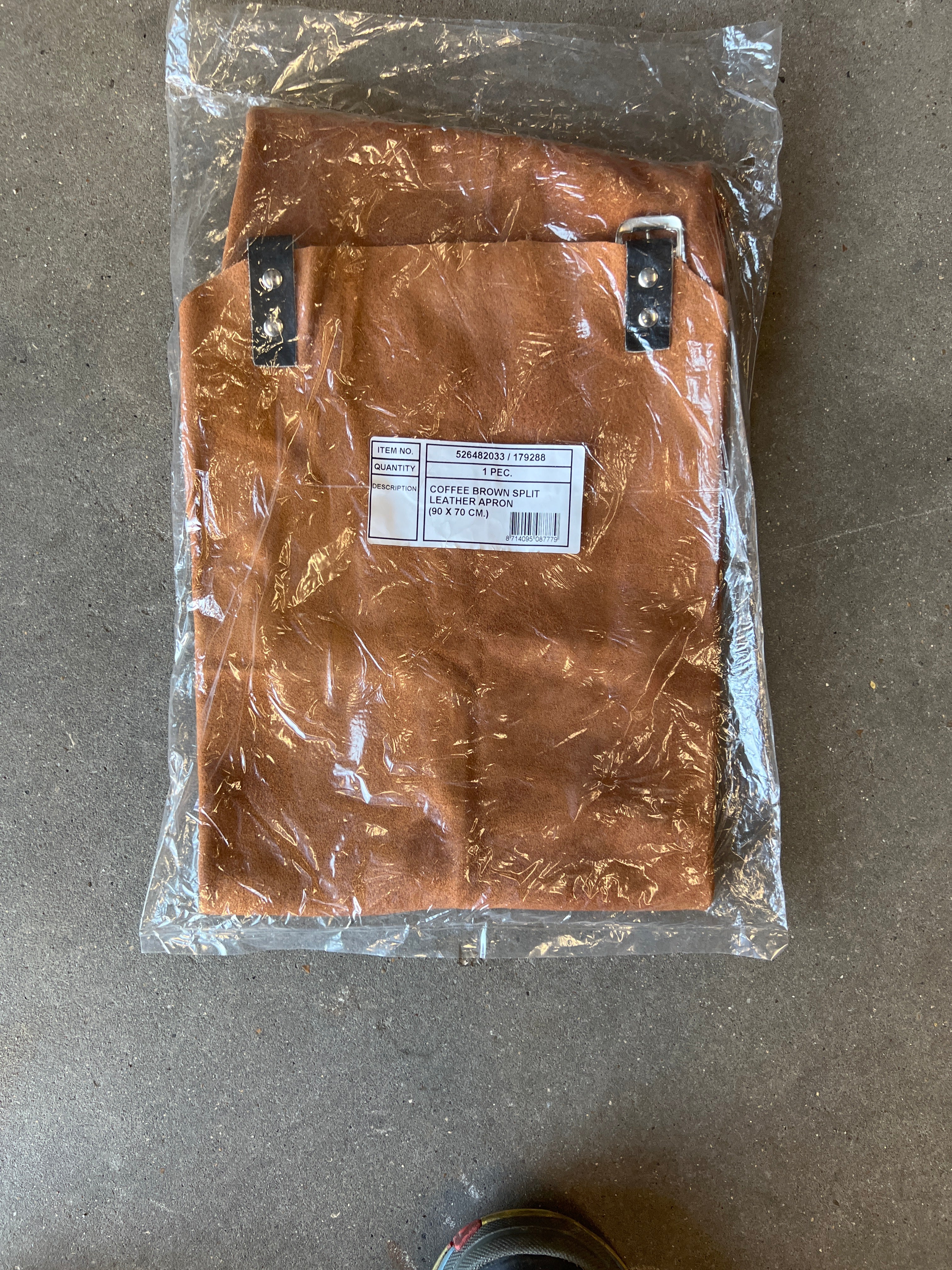Weldsafe lasschort koffiebruin splitleer 90x70cm - Weldingshop