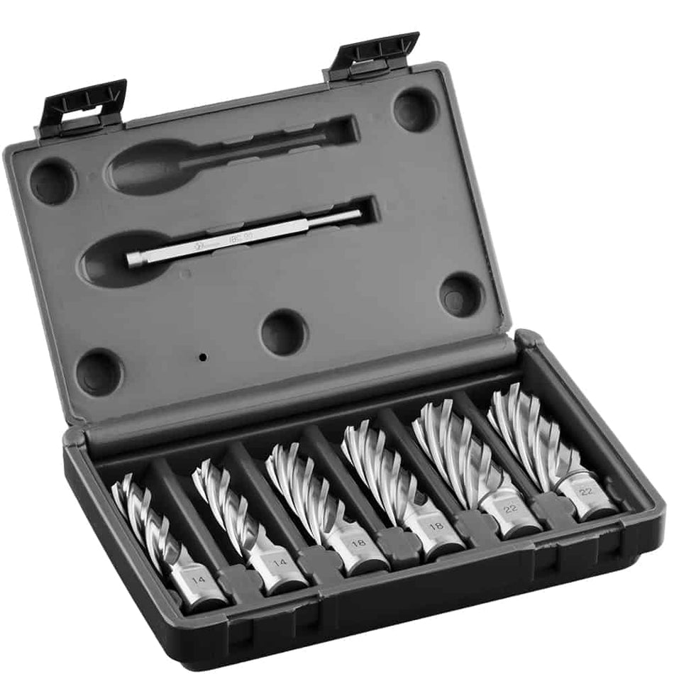Kernboren set, HSS, DoC 55 mm, Dmin 14 mm, Dmax 22 mm. - Weldingshop