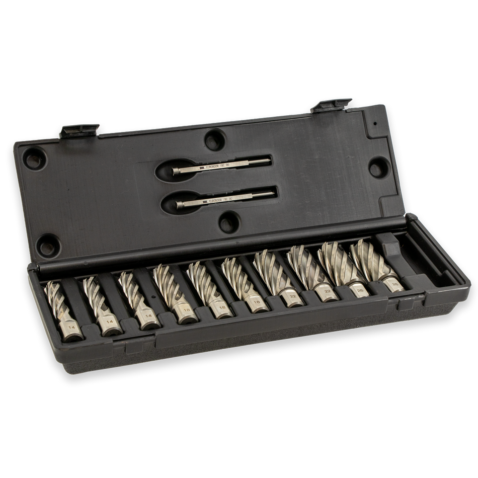 Kernboren set, HSS, DoC 55 mm, Dmin 14 mm, Dmax 26 mm. - Weldingshop