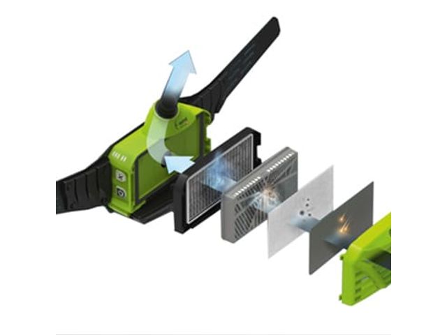 Optrel Aanblaassysteem e3000X verse lucht motor - Weldingshop