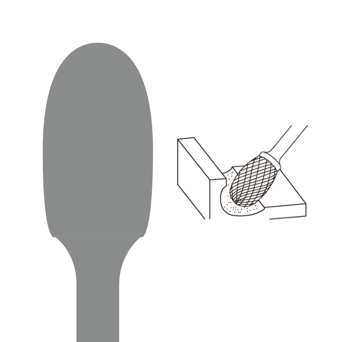 Stiftfrees, stiftfrees tandvorm Alu vertanding, model E, D 10 mm, L 16 mm. - Weldingshop