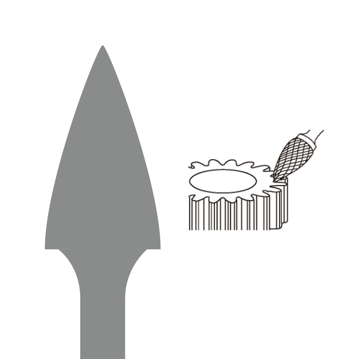 Stiftfrees, stiftfrees tandvorm Alu vertanding, model G, D 10 mm, L 20 mm. - Weldingshop