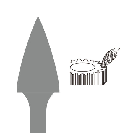 Stiftfrees, stiftfrees tandvorm Alu vertanding, model G, D 10 mm, L 20 mm. - Weldingshop