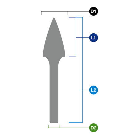 Stiftfrees, stiftfrees tandvorm Alu vertanding, model G, D 10 mm, L 20 mm. - Weldingshop