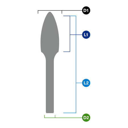 Stiftfrees, stiftfrees tandvorm Alu vertanding, model H, D 10 mm, L 20 mm. - Weldingshop