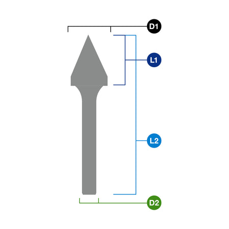Stiftfrees, stiftfrees tandvorm diamond vertanding, model J, D 10 mm, L 8.7 mm. - Weldingshop