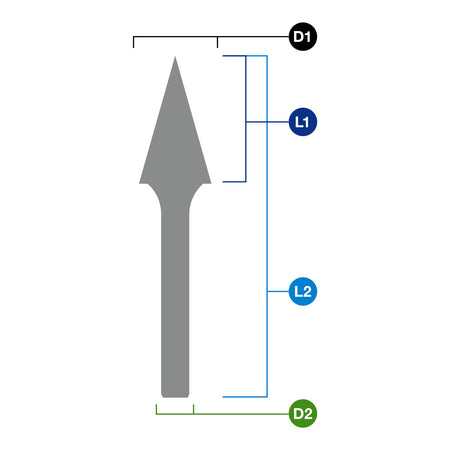 Stiftfrees, stiftfrees tandvorm Alu vertanding, model M, D 10 mm, L 20 mm. - Weldingshop