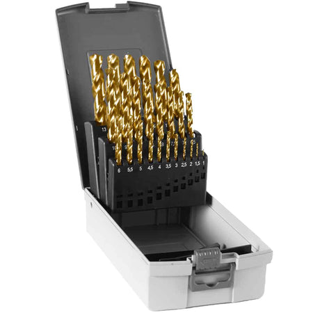 Spiraalboor set, HSS, TiN, Dmin 1 mm, Dmax 13 mm. - Weldingshop