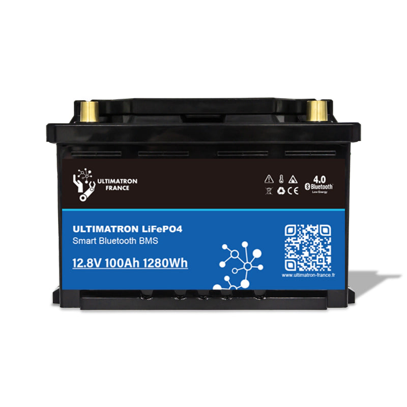 Ultimatron Lithium Accu Onder het Zitje van 12,8V 100Ah LiFePO4 LN3 Slim BMS Met Bluetooth