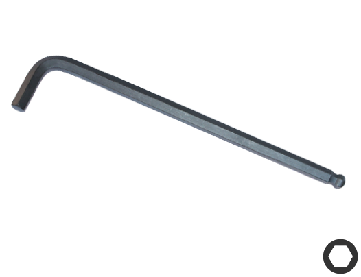 BINNENZESKANT STIFTSLEUTEL MET KOGELKOP 2MM