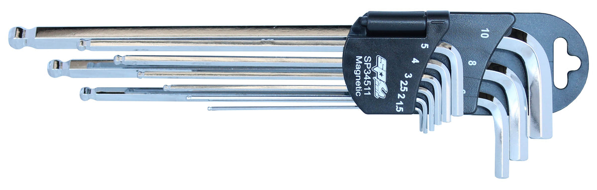 BINNENZESKANT STIFTSLEUTELSET MAGNETISCH MET KOGELKOP  METRISCH 9 DELIG