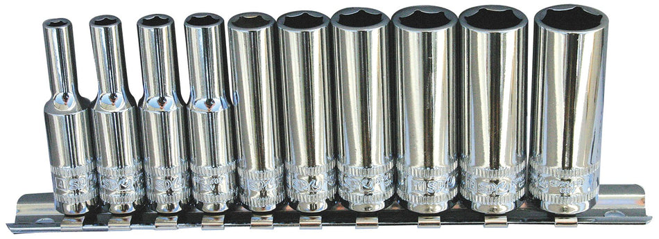 DOPPEN OP RAIL 1/4” 12-KANT 10 DELIG METRISCH LANG