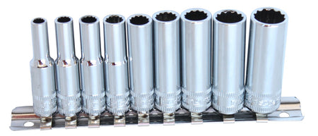 DOPPEN OP RAIL 1/4” 12-KANT 9 DELIG SAE LANG