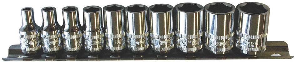 DOPPEN OP RAIL 1/4” 6-KANT 10 DELIG METRISCH