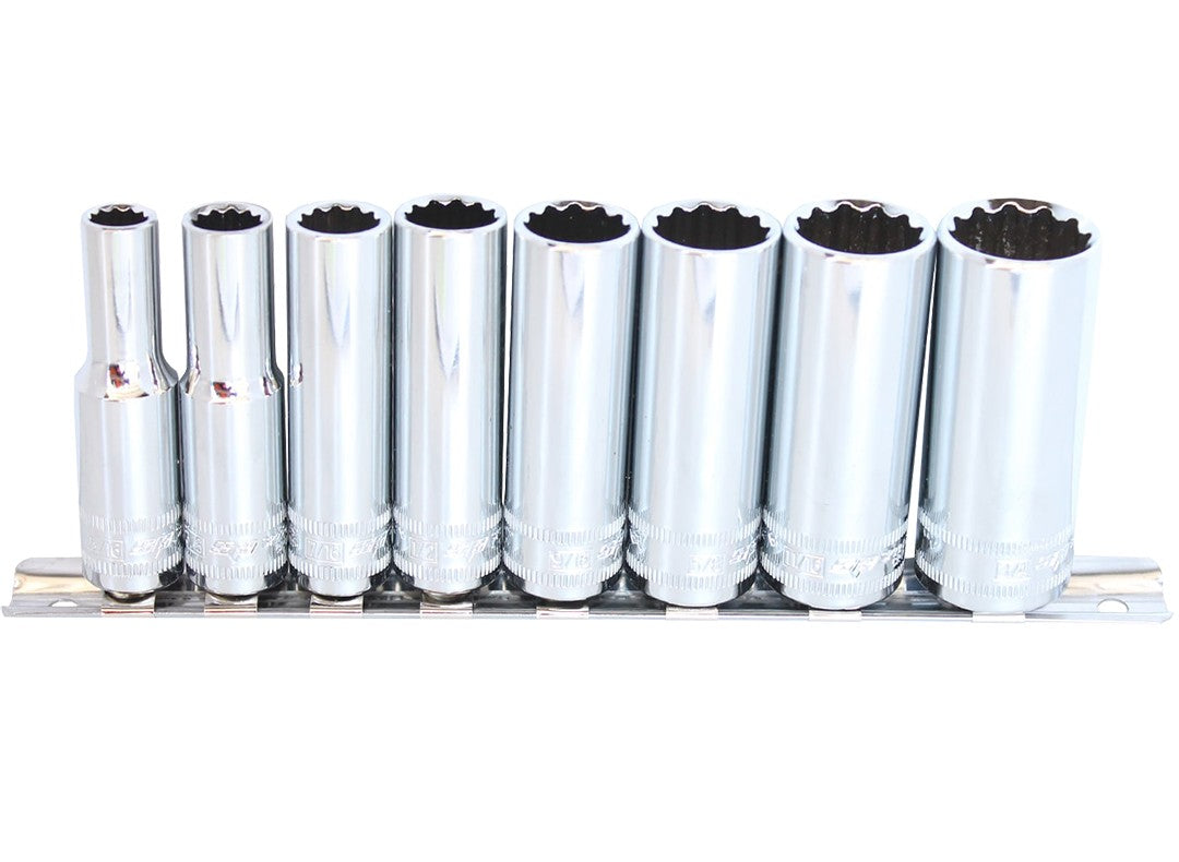 DOPPEN OP RAIL 3/8” 12-KANT 8 DELIG SAE LANG