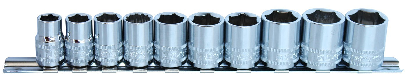 DOPPEN OP RAIL 3/8” 6-KANT 10 DELIG METRISCH