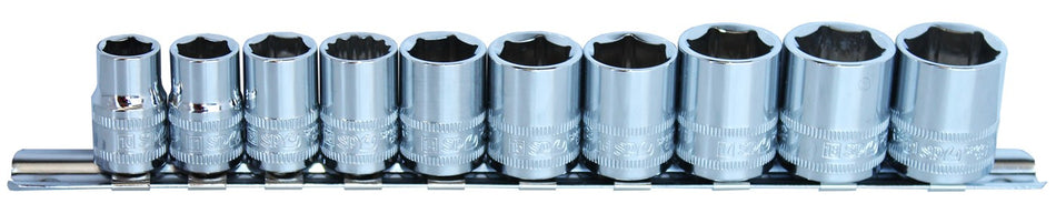 DOPPEN OP RAIL 3/8” 6-KANT 10 DELIG METRISCH