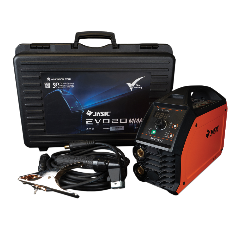 Jasic EVO Power Arc 160 EPA-160 met draagkoffer en MMA-lasleidingen