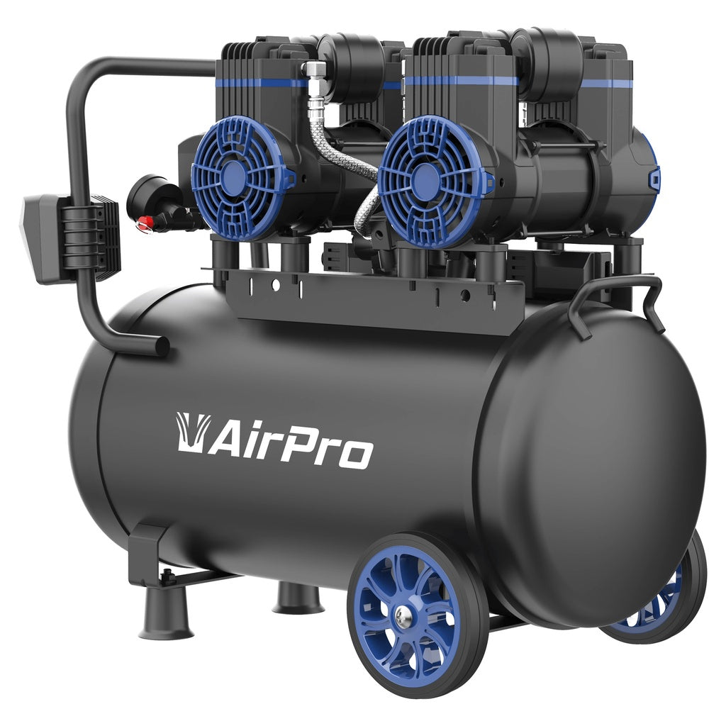 Compressor olievrij 2x1.8pk 40L tank 230V - Weldingshop