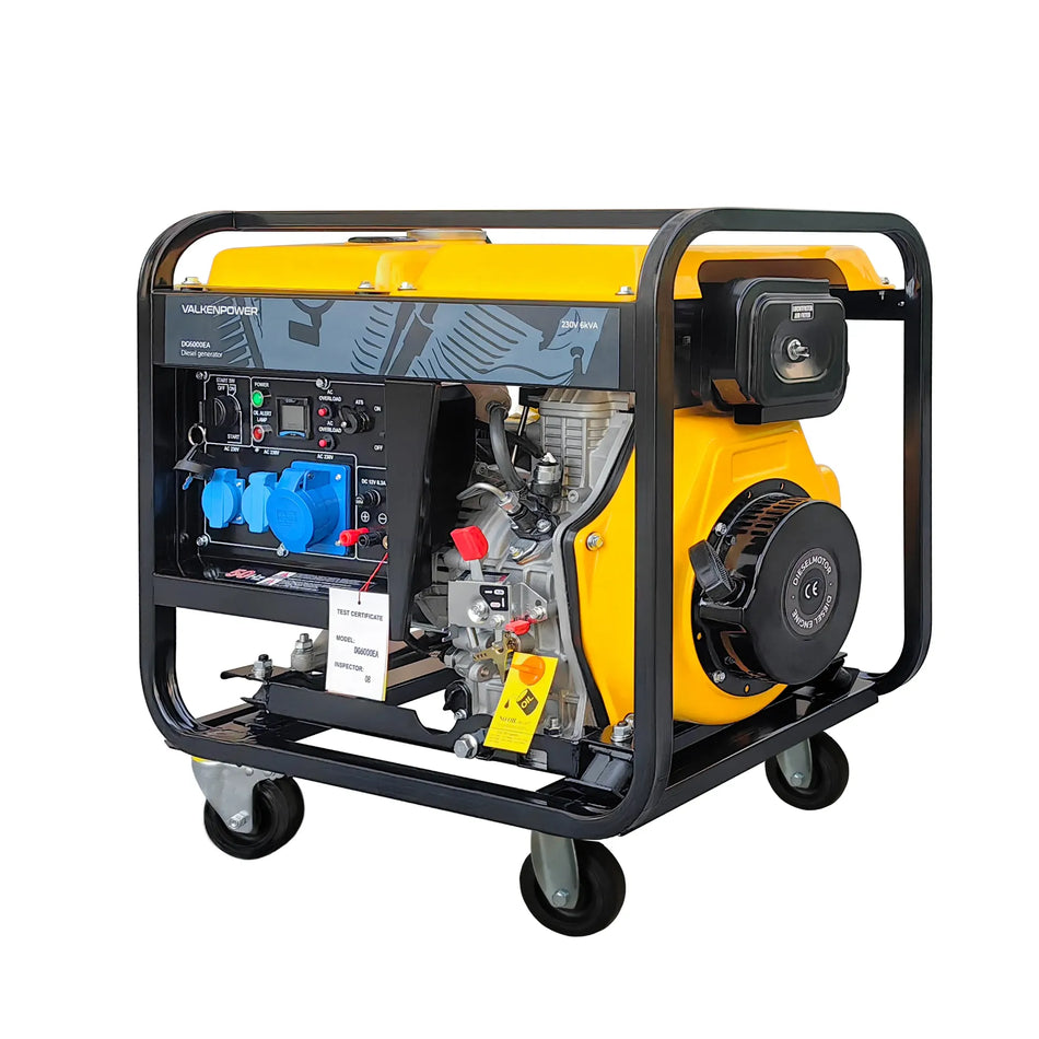 Diesel generator set open type 230V 6kVA with ATS