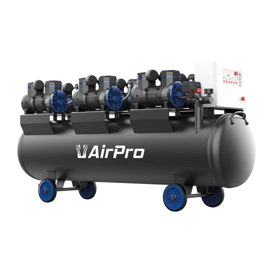 Compressor olievrij 6x2pk 280L tank 400V - Weldingshop