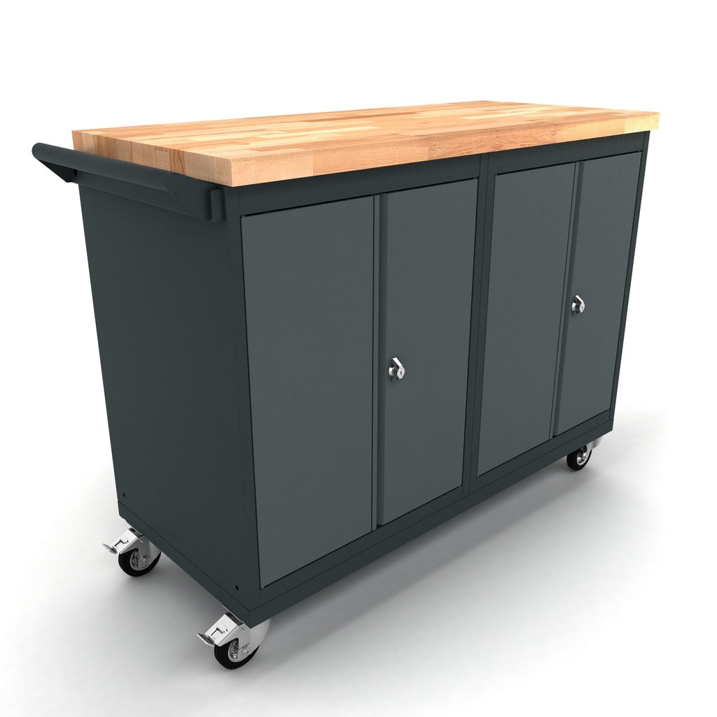 Verrijdbare werkbank 2x 2 deuren kast - Weldingshop