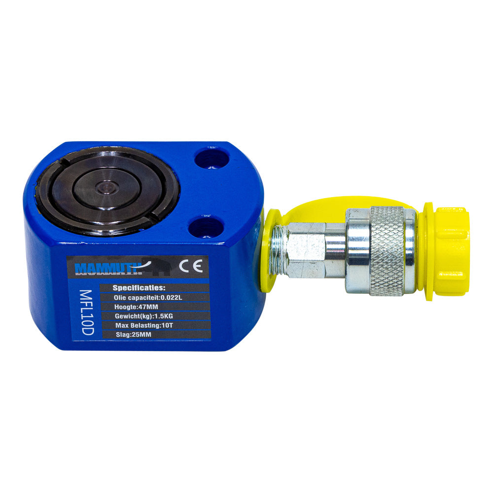 Platte cilinder dubbel 10 ton slag 25mm - Weldingshop